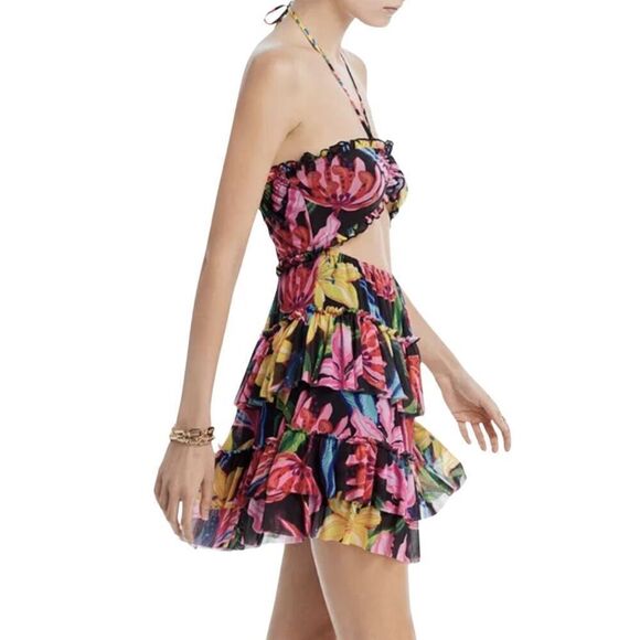 NWT Rococo Sand Printed Cutout Mini Dress - Picture 8 of 9